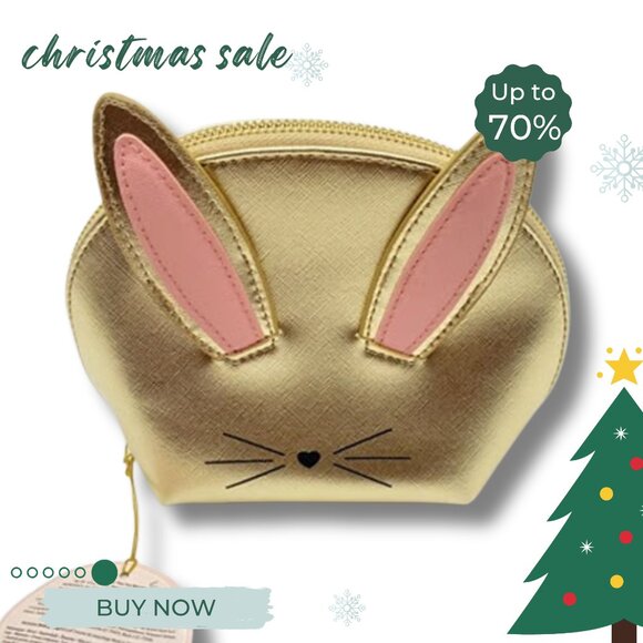 Too Faced Handbags - Too Faced Bunny makeup pouch Golden